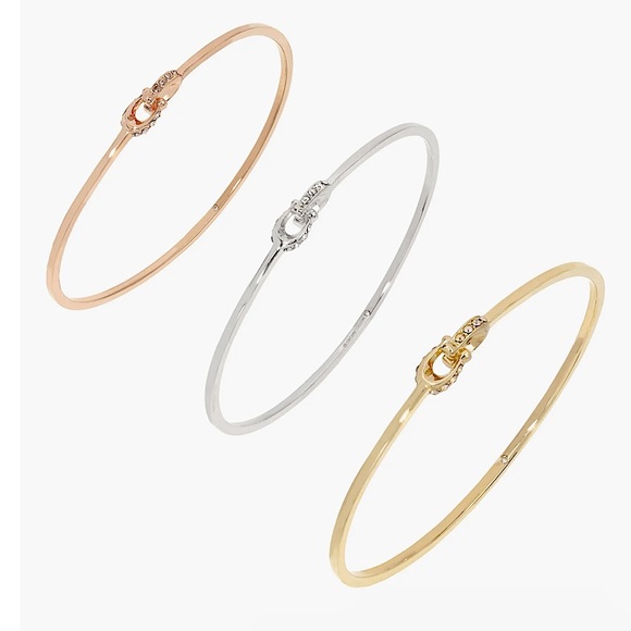 COACH Pavé Signature Bangle Bracelet Set - Picture 10 of 12